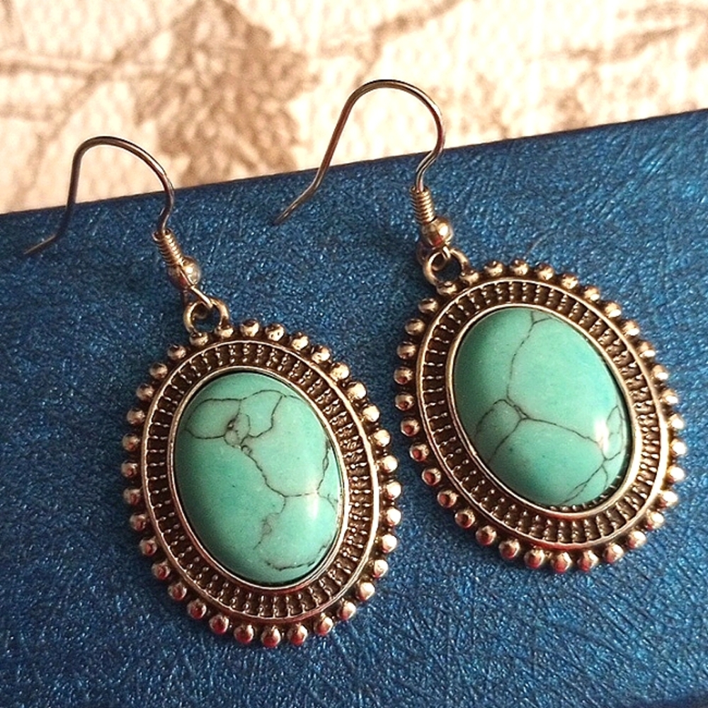 Turquoise Howlite Earrings